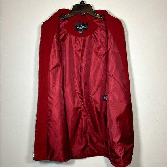 red zip-up overcoat - Picture 2 of 3